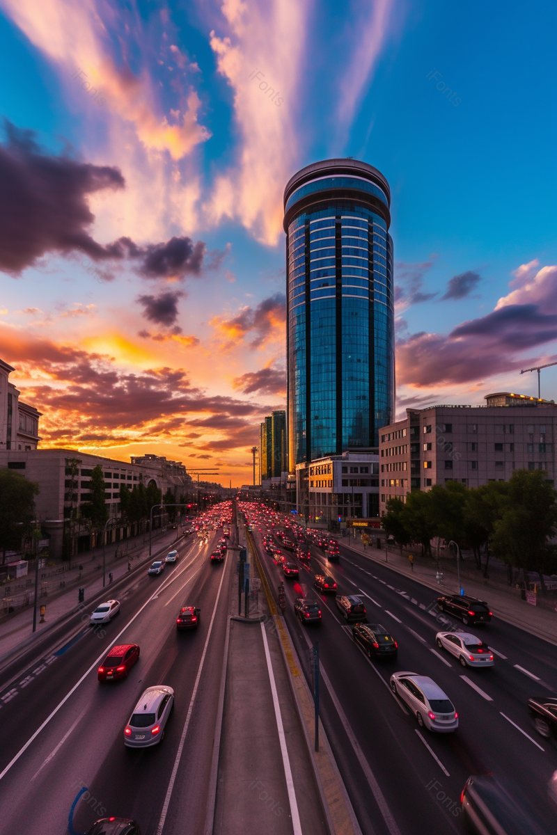 都市风景夕阳交通公路摄影图,高清,摄影图,摄影图片,图片大全,摄影图免费下载